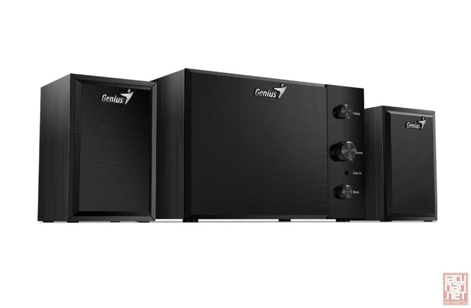 Genius SW-2.1 350 Black, 2.1 speaker system, 15 W (Subwoofer: 8W / Satellites: 3.5 W x2), 3.5mm