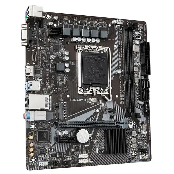 Gigabyte H610M H V2, Intel H610, 1xPCI-Ex16, 2xDDR5, 1xM.2, VGA/HDMI/USB3.2 (Gen1), mATX