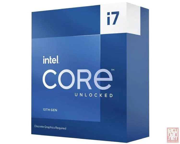 Intel Core i7-13700KF, 2.50GHz/5.40GHz turbo, 16 cores (24 Threads), 30MB Smart cache, 24MB L2 cache, NO Graphics