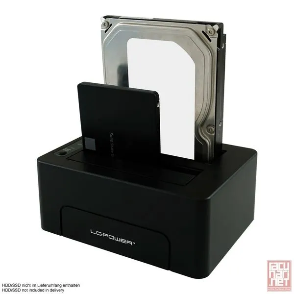 LC Power LC-DOCK-C, External USB 3.1 Gen2 Type-C 2x 2.5"/3.5" HDD/SSD docking station