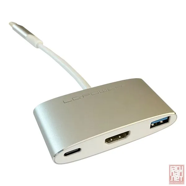 LC Power LC-HUB-C-MULTI-4, External USB type C hub with USB3.0, HDMI, Type-C Power delivery port