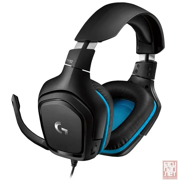 Logitech G432 7.1 Surround Gaming Headset, black-blue