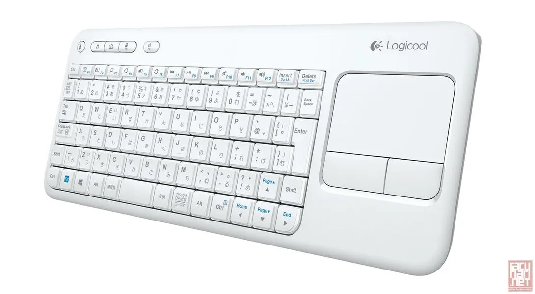 Logitech Wireless Touch K400 Plus, multi-touch navigation, US, white/black