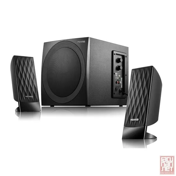 Microlab M300, 2.1 speaker system, 3.5mm, 2x14W + 12W