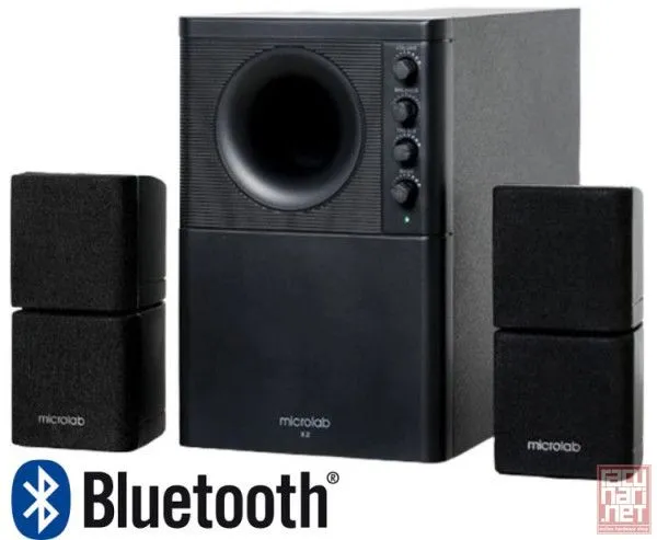 Microlab X2BT, Aktivni drveni zvucnici, 2.1 sistem, 46W RMS (20W+2*13W), 3.5mm, Bluetooth