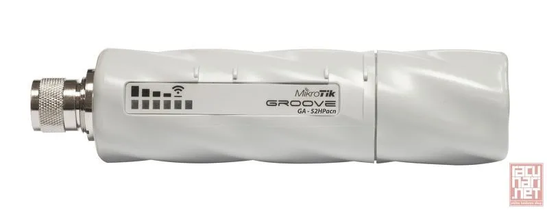 MikroTik GrooveA 52 ac, outdoor 802.11ac Backbone/CPE, 2.4GHz or 5GHz, 720MHz CPU, 64MB RAM, RouterOS L4 (RBGrooveGA-52HPacn)