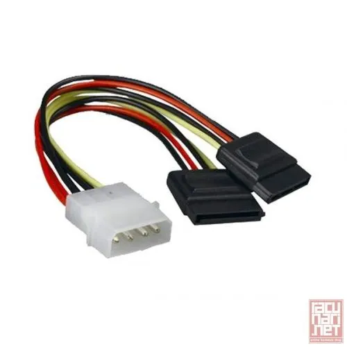 Molex to 2x SATA power adapter, slimline (Y razdelnik)