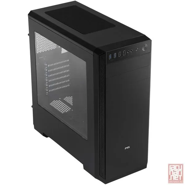 MS Fighter V300, ATX, no PSU, 1x5.25", 2x3.5", 5x2.5", transparent side