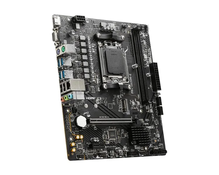 MSI PRO A620M-E, AMD A620, 1xPCI-Ex16, 2xDDR5, 1xM.2, VGA/HDMI/USB3.2(Gen1), mATX