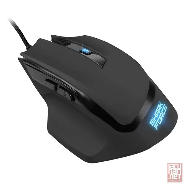 Sharkoon SHARK Force, PixArt optical sensor with 1600 DPI, LED illumination, 124x76x40mm, 120g