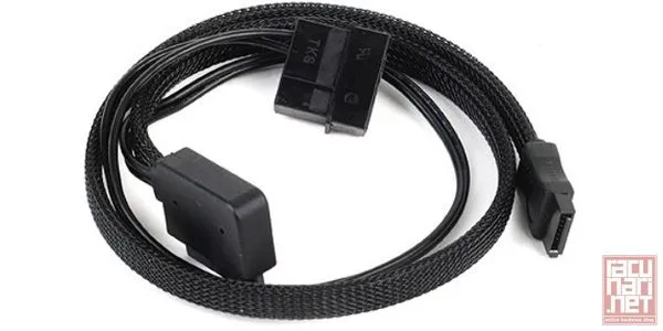 SilverStone CP10, Black sleeved slim - SATA to SATA adapter [24]
