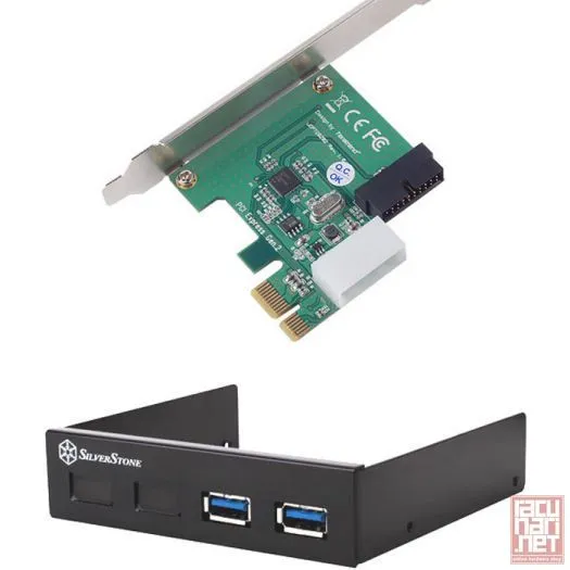 SilverStone EC03B-P, Internal 19pin dual port PCI express card, 2 x USB3.0 ports 3.5" front I/O bay / 1 x 19pin internal USB3.0 connector, Aluminium, Black [24]