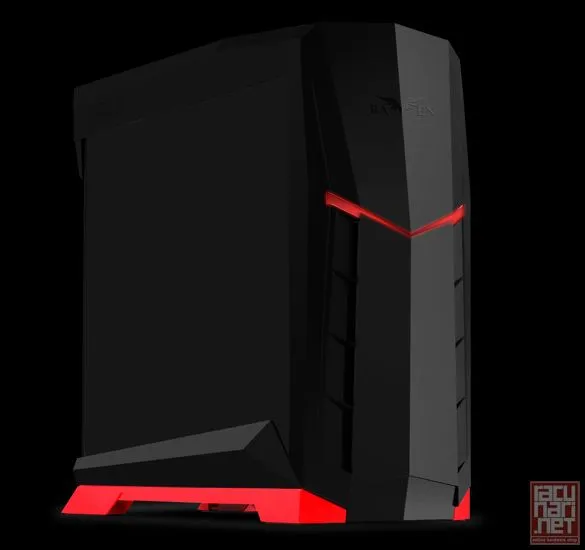 SilverStone RAVEN RVX01BR-W USB 3.0, Tower ATX, w/ window kit, 3 x AP122 included, Black with red trim [24]