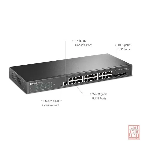TP-Link TL-SG3428, JetStream 24-Port Gigabit L2+ Managed Switch with 4 SFP Slots