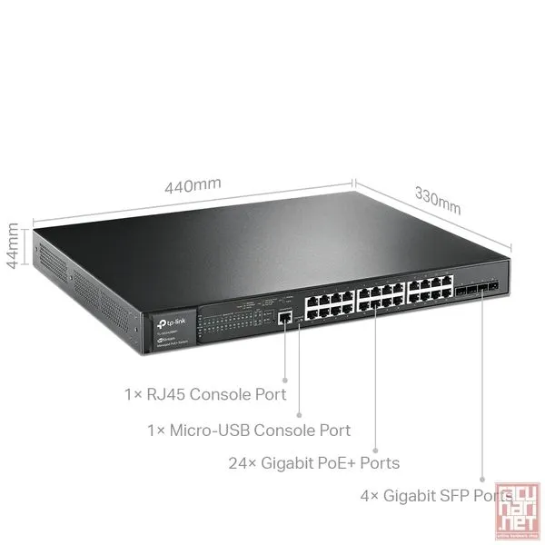 TP-Link TL-SG3428MP, JetStream 28-Port Gigabit L2+ Managed Switch with 24-Port PoE+