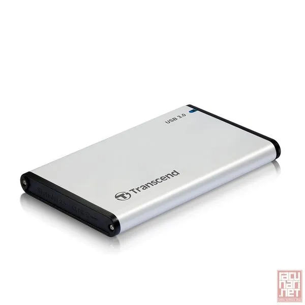 Transcend External Enclosure 2.5" SATA HDD, USB 3.0, silver (TS0GSJ25S3)