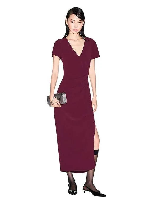 Armani exchange - elegantna bordo haljina