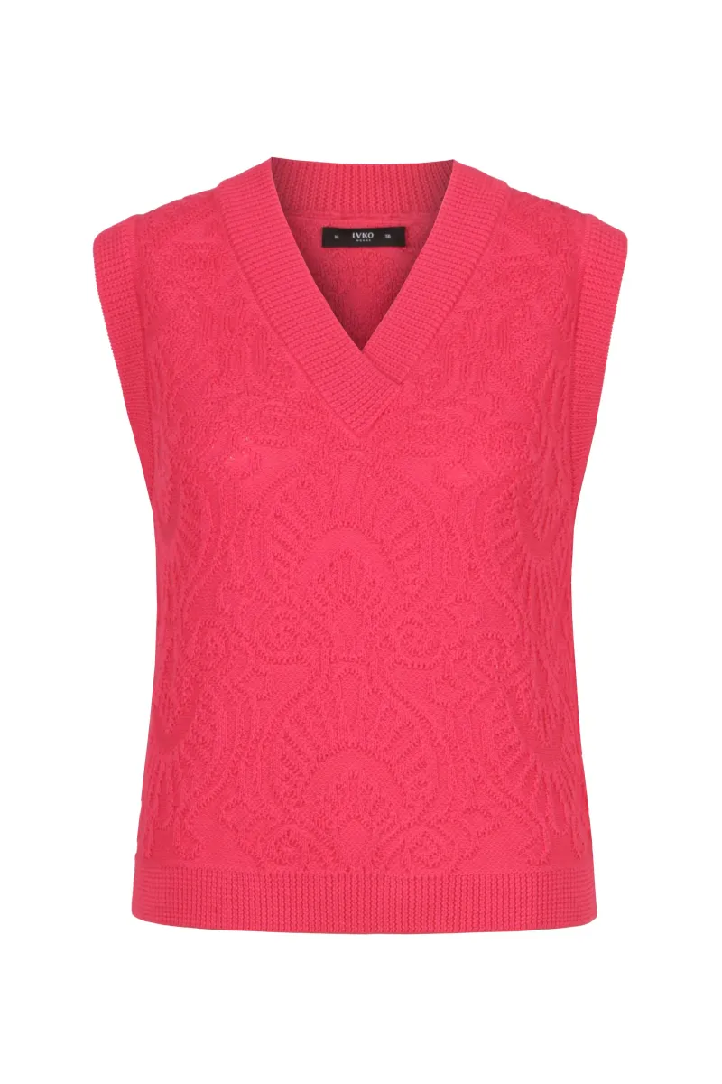 Brokatni pulover bez rukava - pink