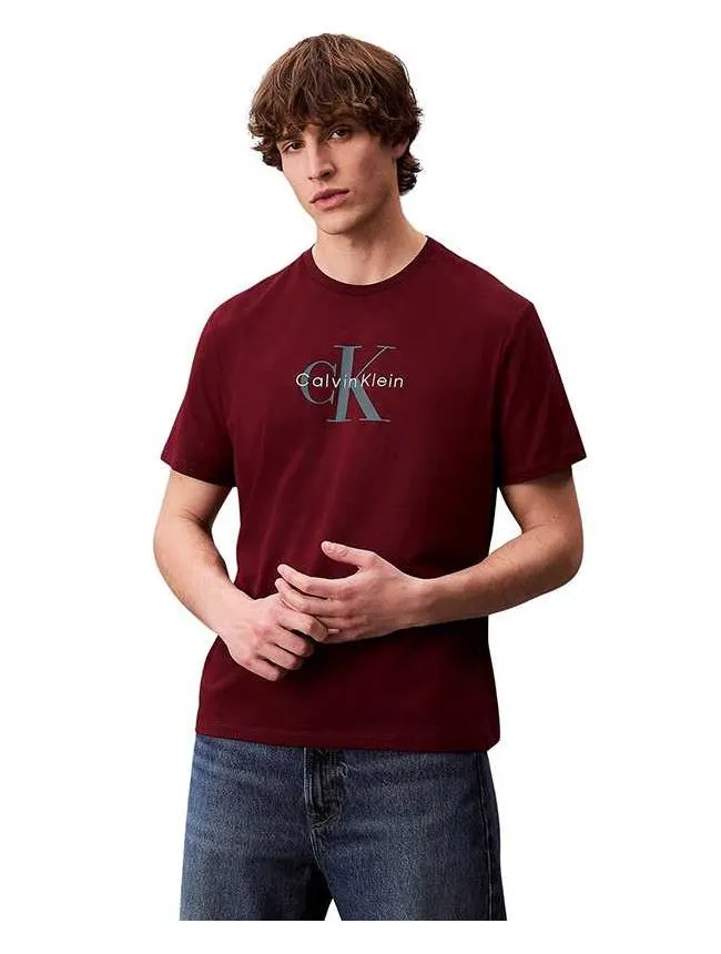 Calvin klein - bordo pamučna muška majica