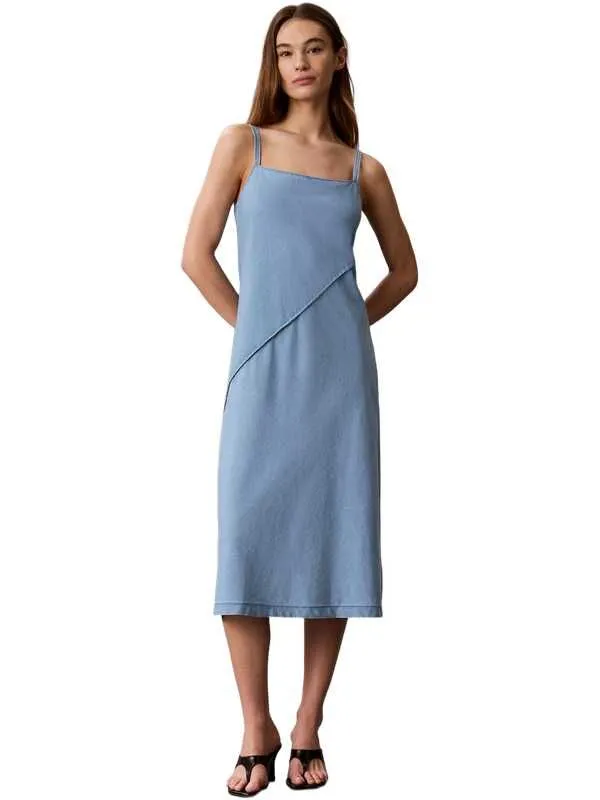 Calvin klein - plava teksas midi haljina