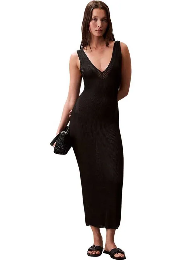 Calvin klein - pletena maxi haljina