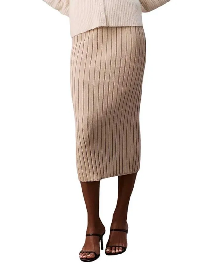 Calvin klein - rebrasta midi suknja