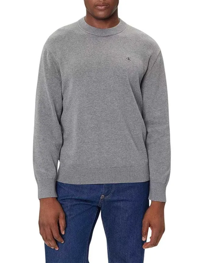 Calvin klein - sivi pamučni muški džemper