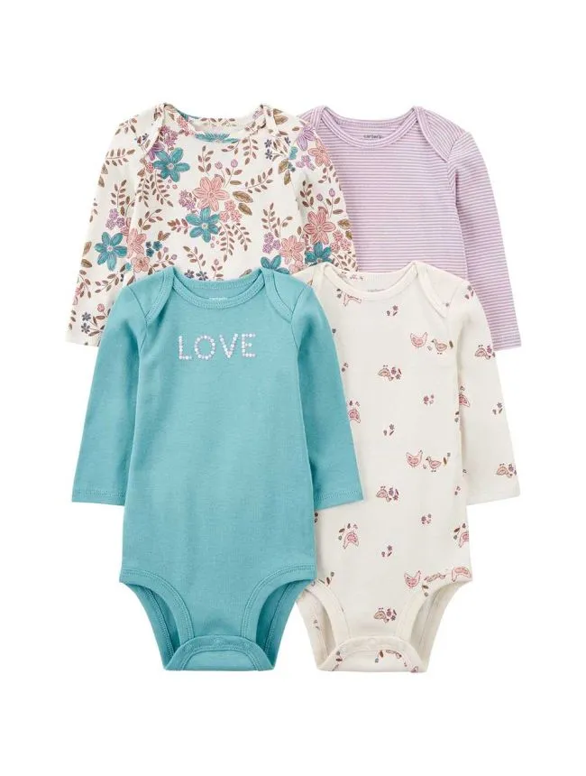 Carter's bodi za bebe devojčice - set od 4 kom.