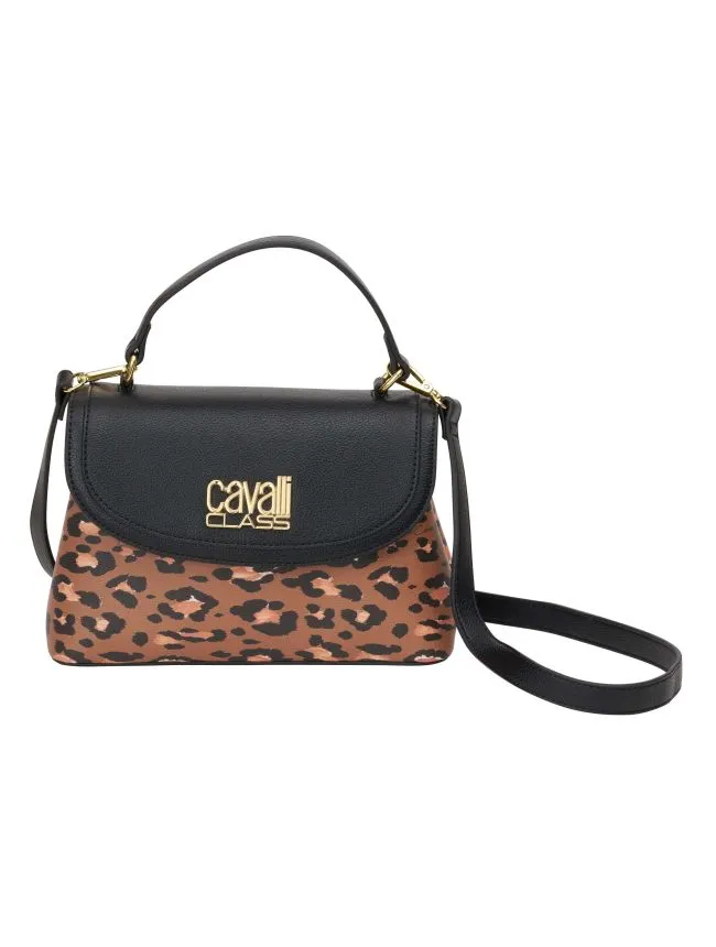 Cavalli class top handle zenska torba cutie, leopard&choco
