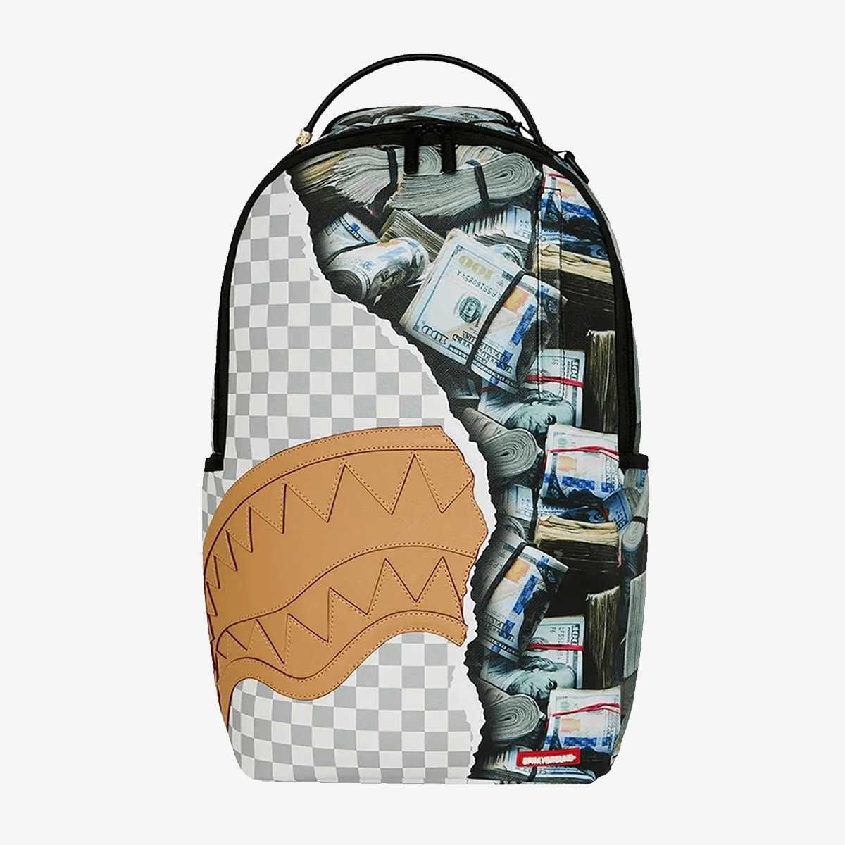 Cream check full of cash backpack