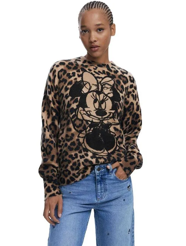 Desigual - animal print ženski džemper