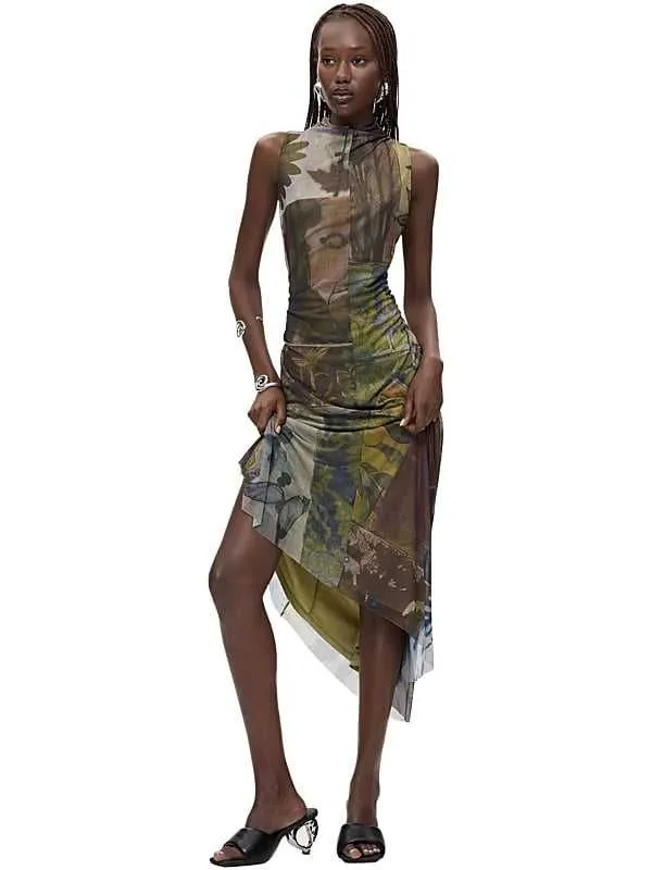Desigual - asimetrična midi haljina
