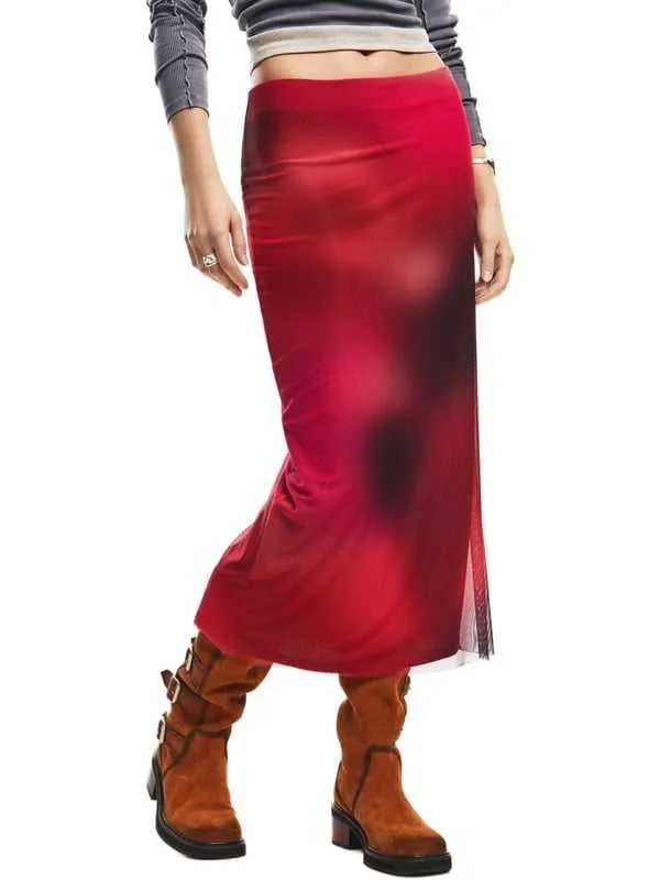 Desigual - crvena midi suknja
