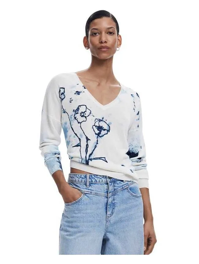 Desigual - cvetni ženski džemper