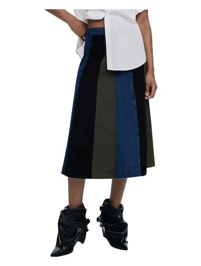 Desigual - kombinovana midi suknja