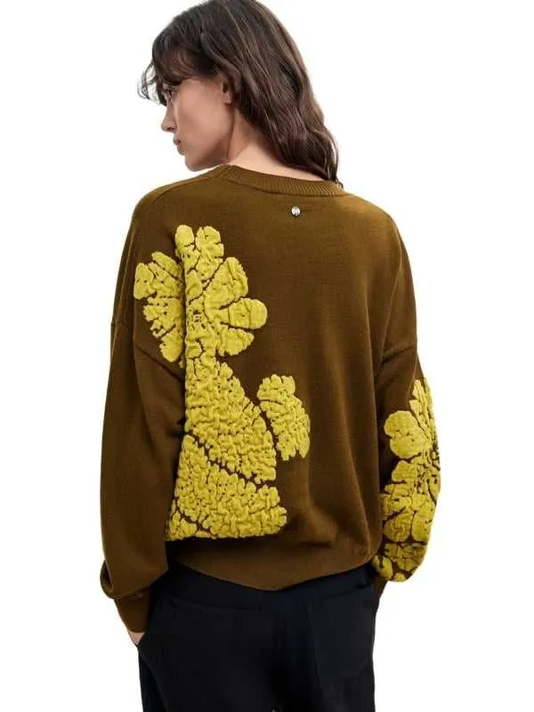Desigual - maslinasti ženski džemper