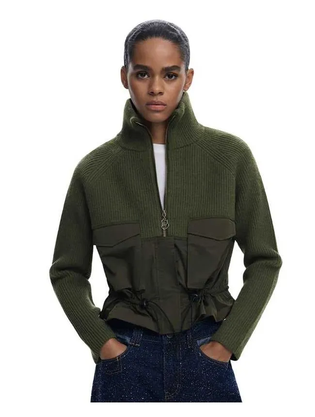 Desigual - maslinasti ženski džemper