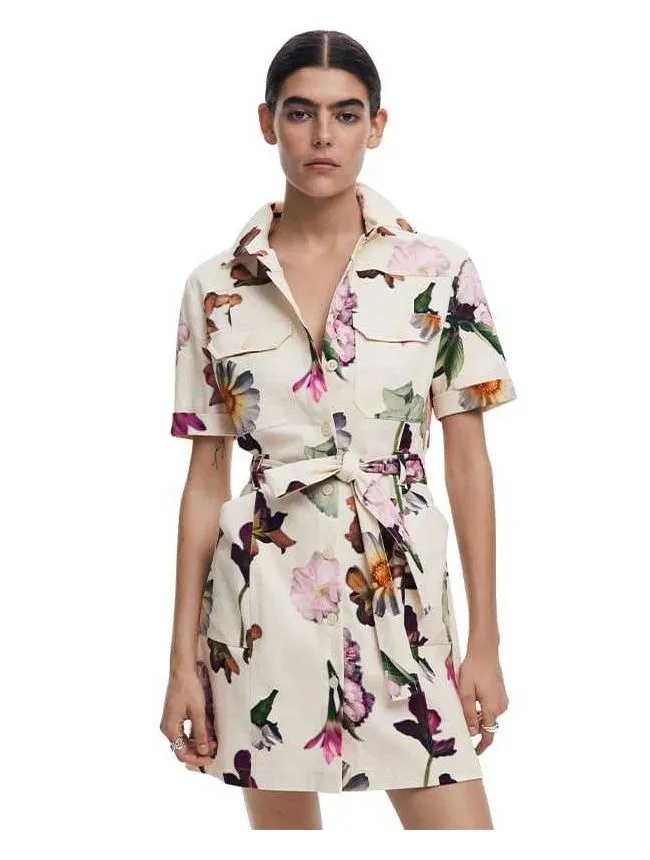 Desigual - mini košulja-haljina sa printom