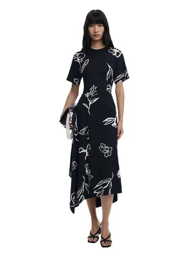 Desigual - pamučna midi haljina