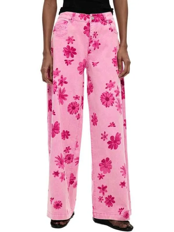 Desigual - pink ženske farmerke