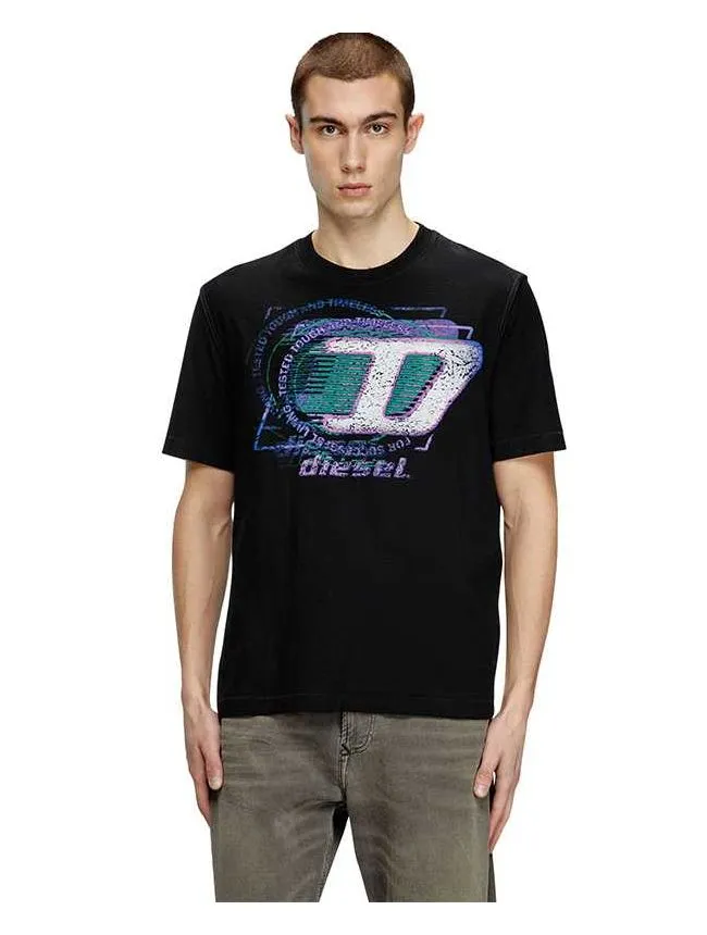 Diesel - crna muška logo majica