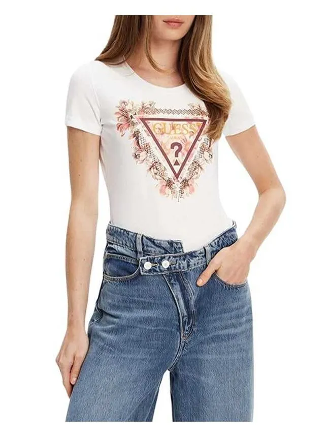 Guess - bela pamučna ženska majica