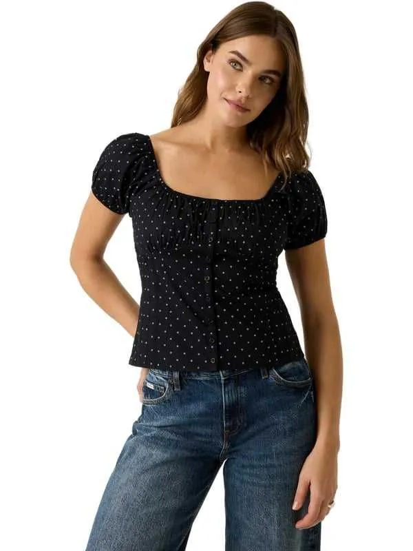 Guess - crna majica sa dugmićima
