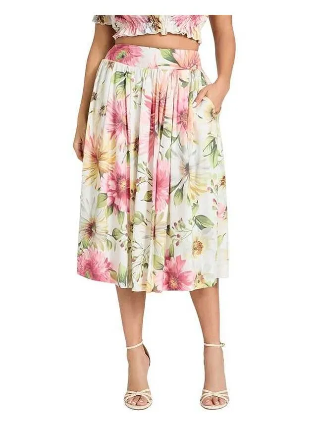 Guess - cvetna midi suknja