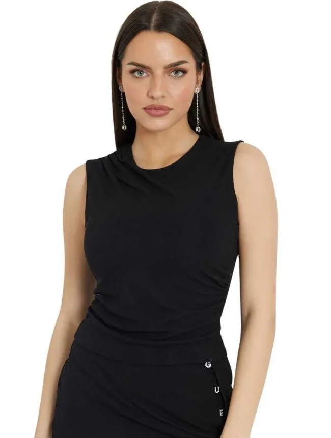 Guess - drapirani crni top