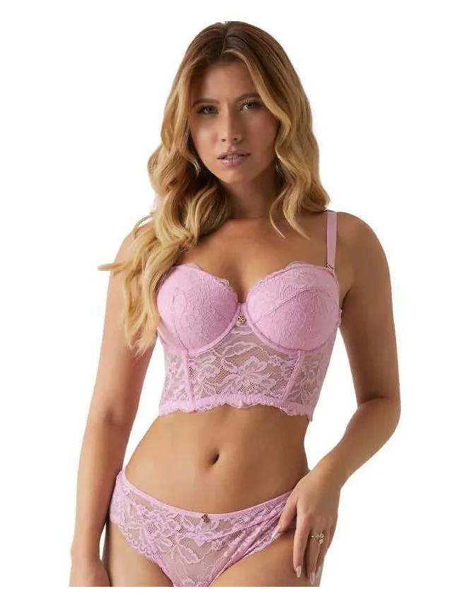 Guess - Čipkani pink korset