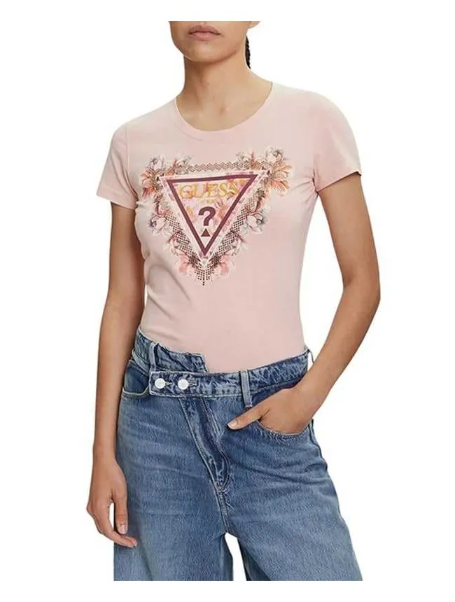 Guess - roze pamučna ženska majica
