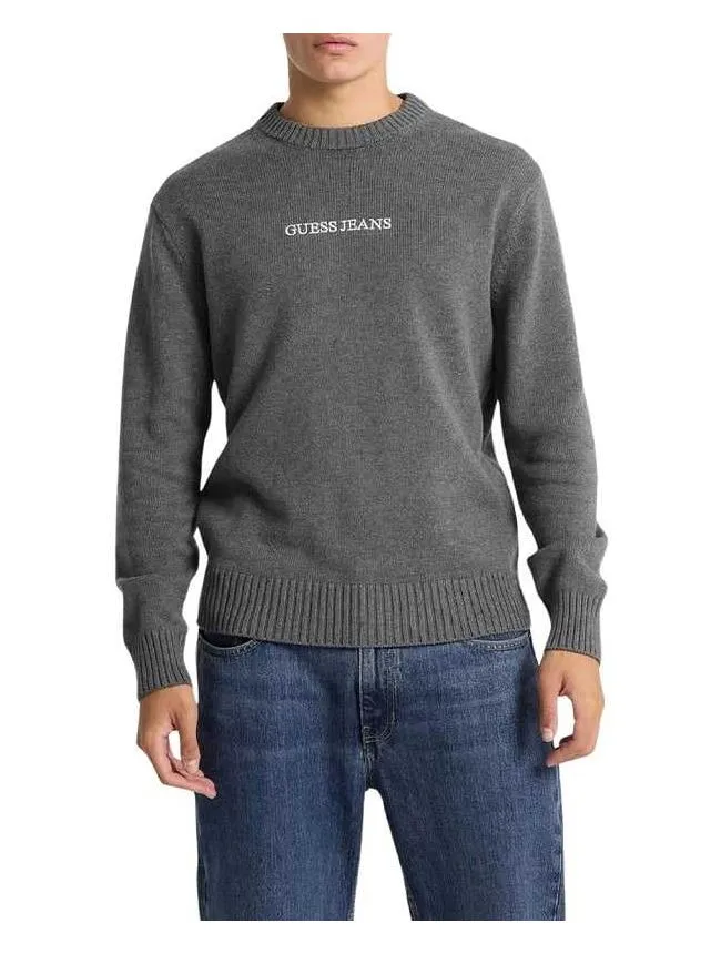 Guess - tamnosivi muški džemper