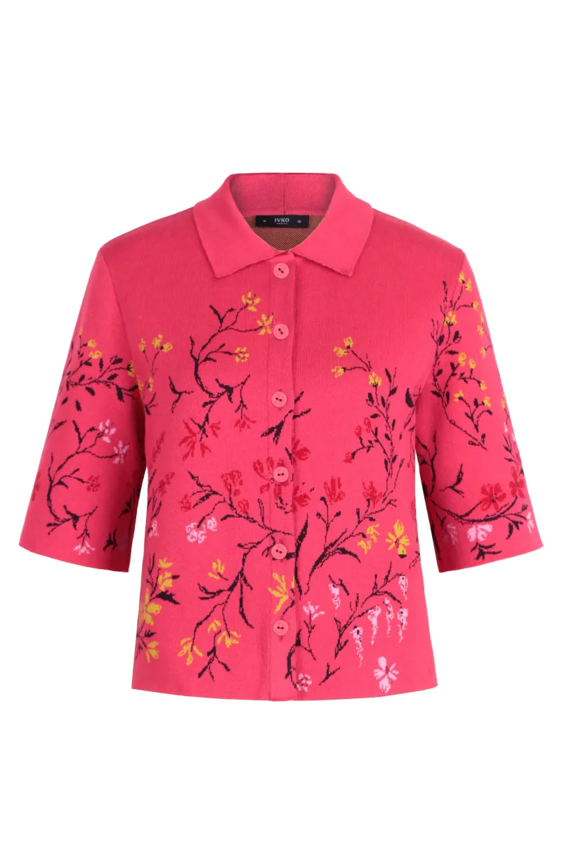 Jakna, cvetni motiv - pink