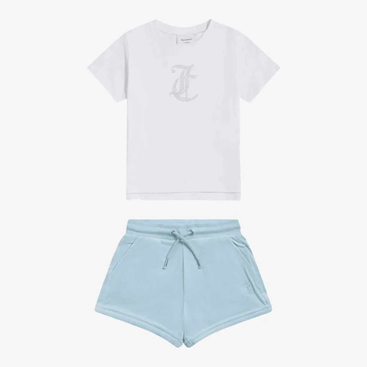 Jc logo tee &amp; velour short set